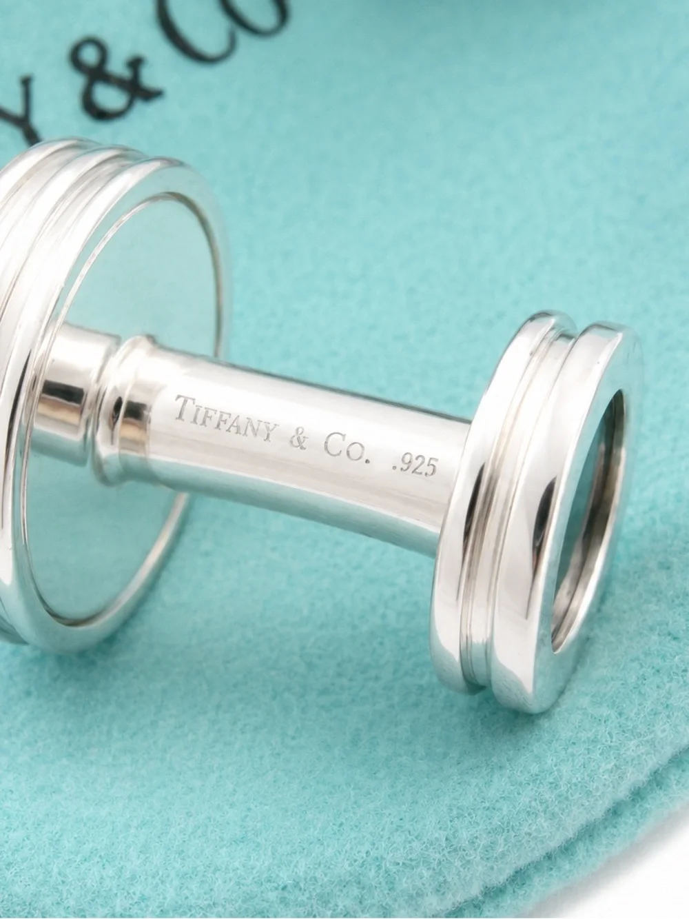 Tiffany & Co. Paloma Picasso Carbon Fiber Sterling Silver Vintage Cuff Links 925